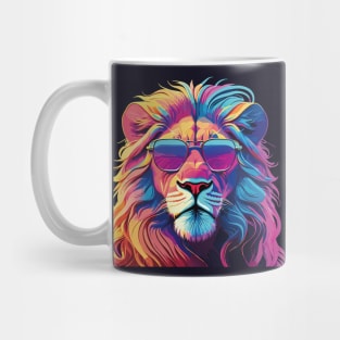 Vibrant Lion: A Psychedelic Pop Art Masterpiece Mug